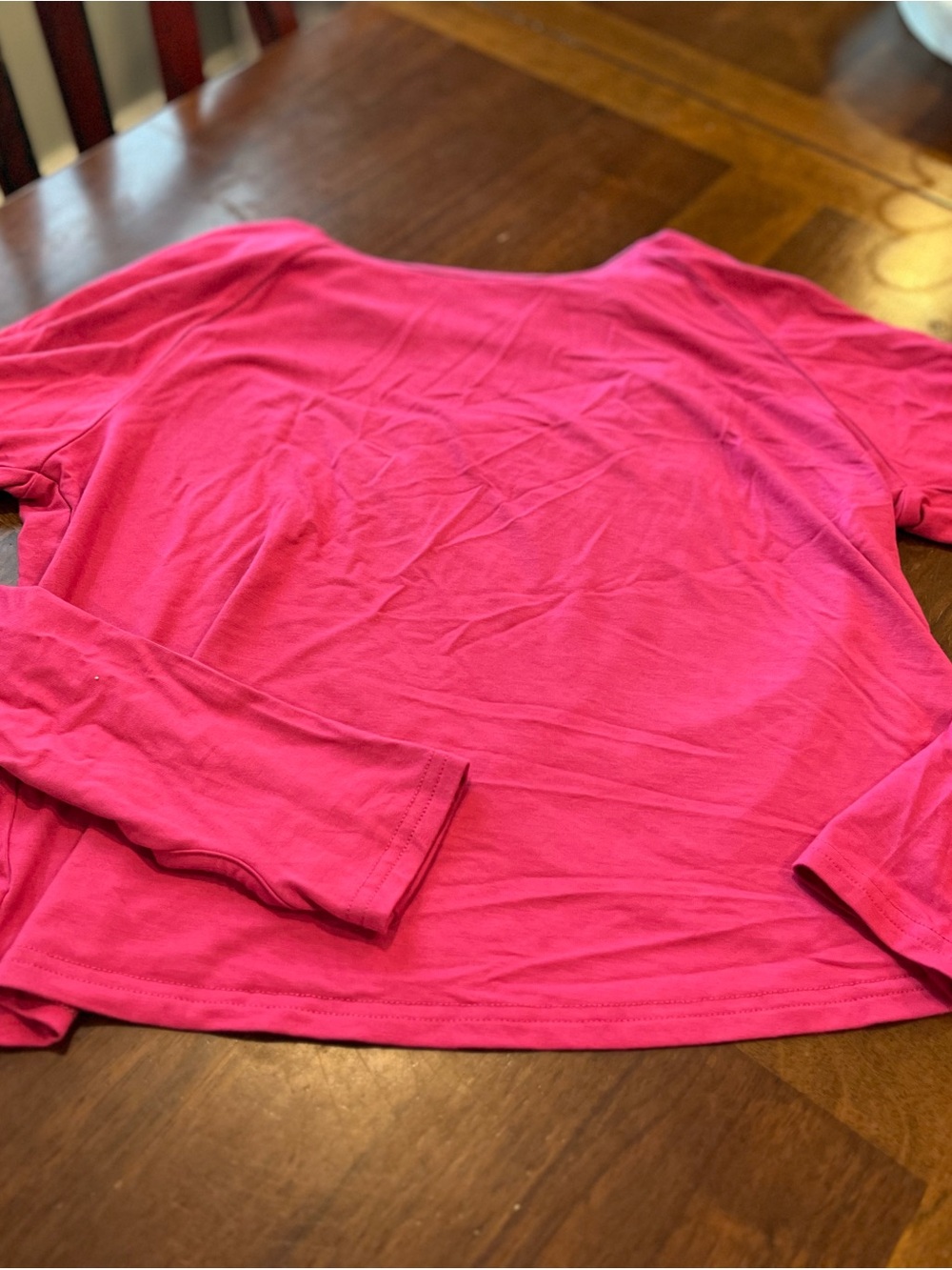 Women’s Long-Sleeve Scoop Neck Tee - Hot Pink workout top